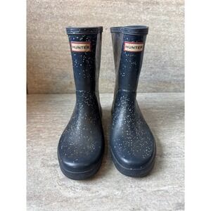 Hunter Dark Blue Navy Kids' Girls' Sparkle Rain Boots Sz 2 Darling!